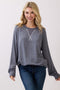 Navy Striped Crew Neck Pullover Top