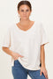Ivory Oversized Reversible V-Neck Tee