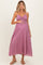 Pink Plaid Front Tie Sleeveless Maternity Maxi Dress