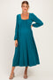 Teal Long Sleeve Square Neck Maternity Maxi Dress