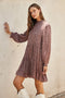 Mauve Floral Tiered Mini Dress
