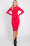 Fuchsia Red Ruched Fitted Dress