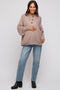 Beige Half Button Up Maternity Sweater