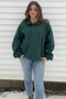Hunter Green Collared Pullover Sweatshirt