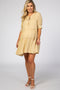 Cream Smocked Tiered Maternity Dress