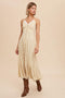 Yellow Multi Button Front Cami Midi Dress