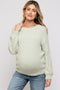 Mint Green Fuzzy Soft Knit Maternity Sweater