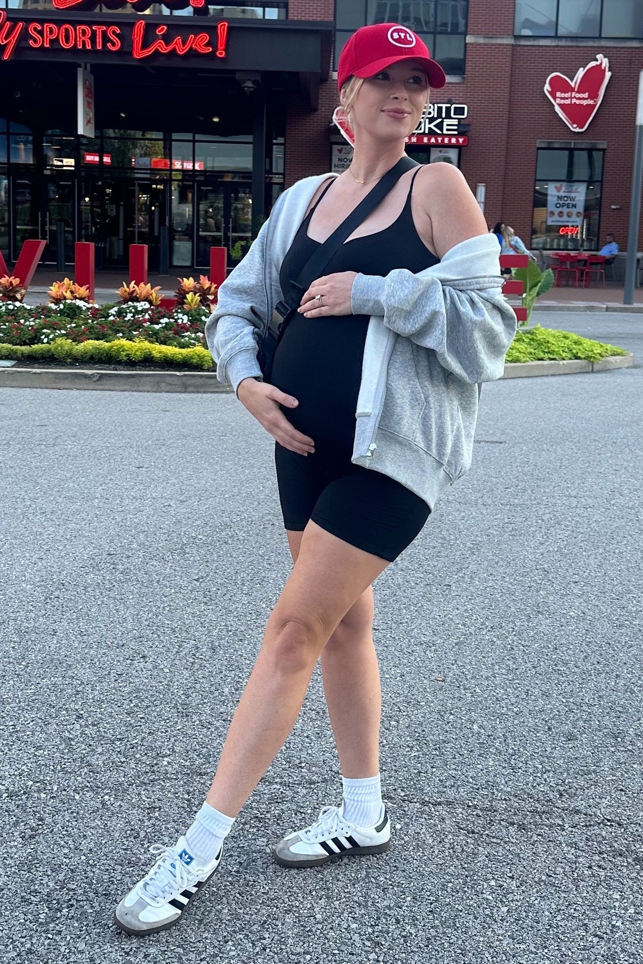 Black Sleeveless Bodycon Biker Short Maternity Romper