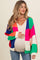 Multicolor Checkered Maternity Cardigan Sweater