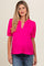 Fuchsia V-Neck Puff Sleeve Maternity Blouse