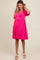 Fuchsia Linen Puff Sleeve Maternity Dress