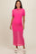 Pink Layered Mesh Maternity Maxi Dress