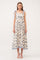 Blue Button Front Midi Dress