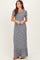 Navy Striped Short Sleeve Maxi Dress