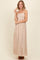 Beige Striped Back Cut Out Maxi Dress