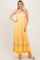 Yellow Floral Shoulder Tie Maxi Dress