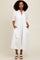 White Half Zip Midi Dress