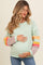 Light Olive Coloblock Sleeve Maternity Pullover