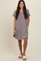 Mocha Solid T-shirt Mini Dress