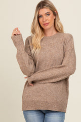 Mocha Basic Maternity Sweater