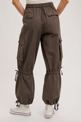 Ash High-Rise Drawstring Cargo Wide Leg Pants