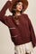Brown Striped Mixed Cable Knit Sweater