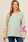 Mint Green Raw Edge Flower Patch Maternity Top