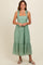 Light Olive Gingham Shoulder Tie Dress