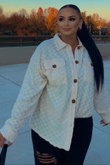Ivory Checker Plaid Button Down Shirt