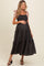 Black Floral Print Contrast Shoulder Tie Tiered Maternity Midi Dress