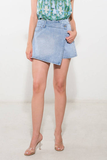 Light Blue Denim Skort