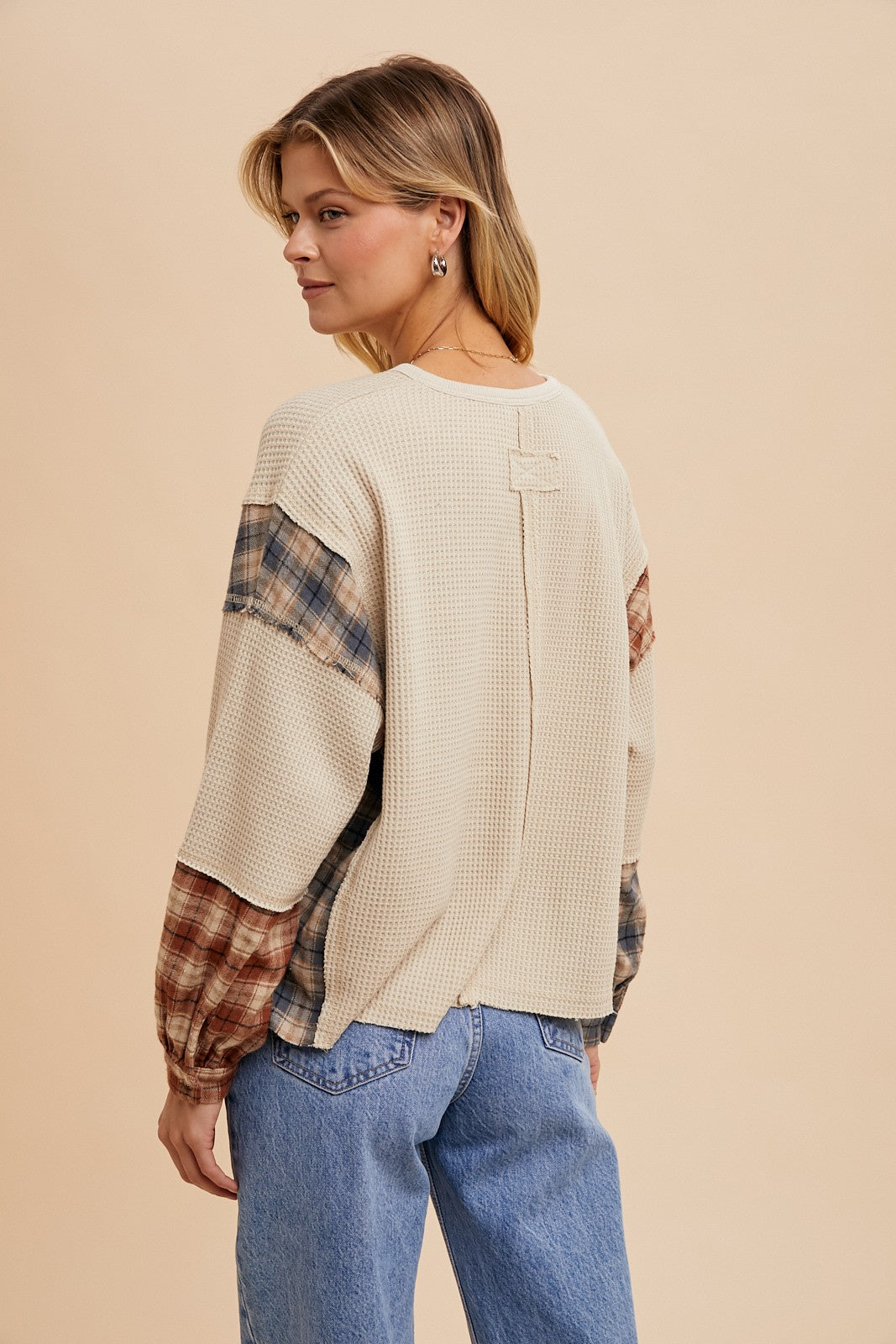Oatmeal Multi Spliced Thermal Top