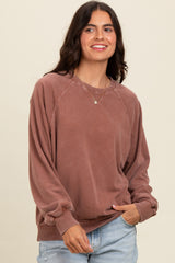 Brown Vintage Wash Relaxed Fit Sweatshirt