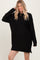 Black Exposed Seam Oversized Sweater Dress