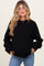 Black Oversized Contrast Rib Maternity Sweater