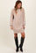 Cream Mock Neck Cable Knit Sweater Dress