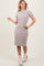 Beige Chenille Knit Short Sleeve Sweater Dress