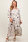 Cream Floral Square Neck Maternity Plus Midi Dress