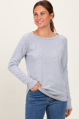 Heather Grey Raglan Long Sleeve Maternity Top