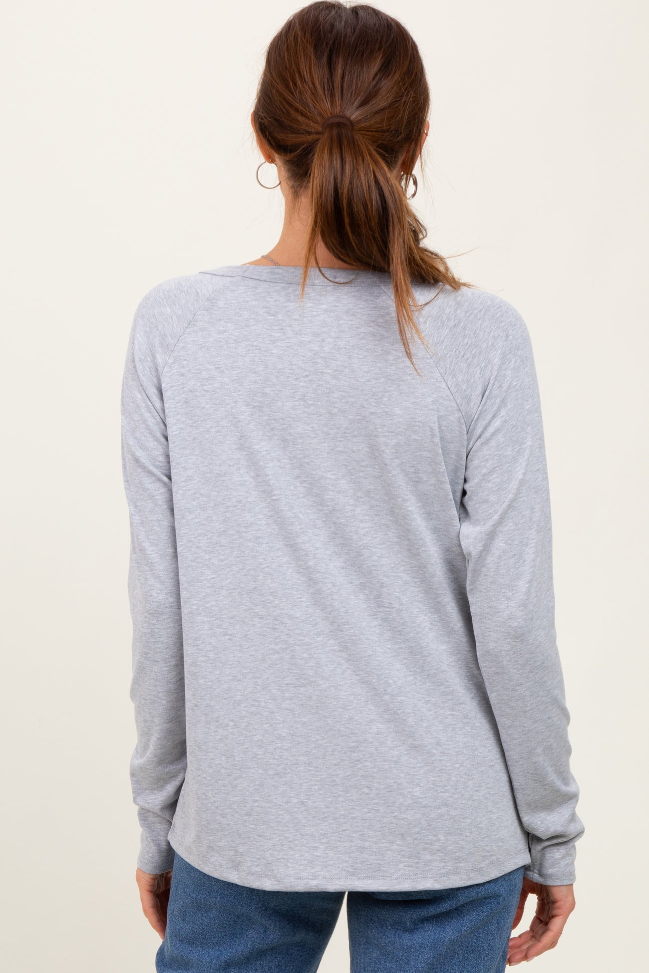 Heather Grey Raglan Long Sleeve Top