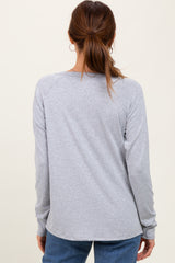 Heather Grey Raglan Long Sleeve Top