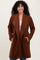 Brown Knit Relaxed Fit Coat Jacket