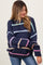 Navy Multi Stripe Oversized Maternity Sweater