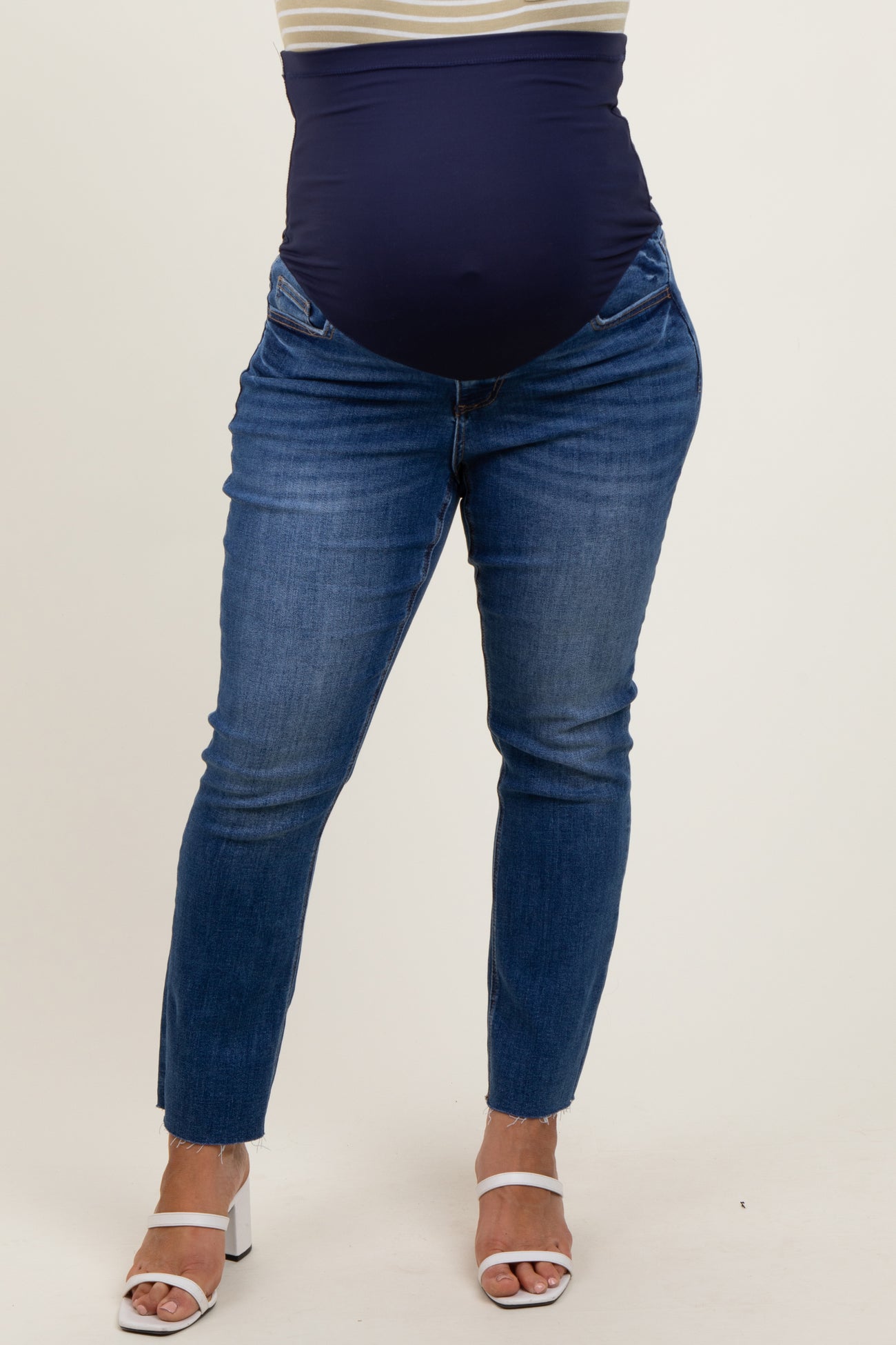 Blue Straight Leg Maternity Plus Jeans