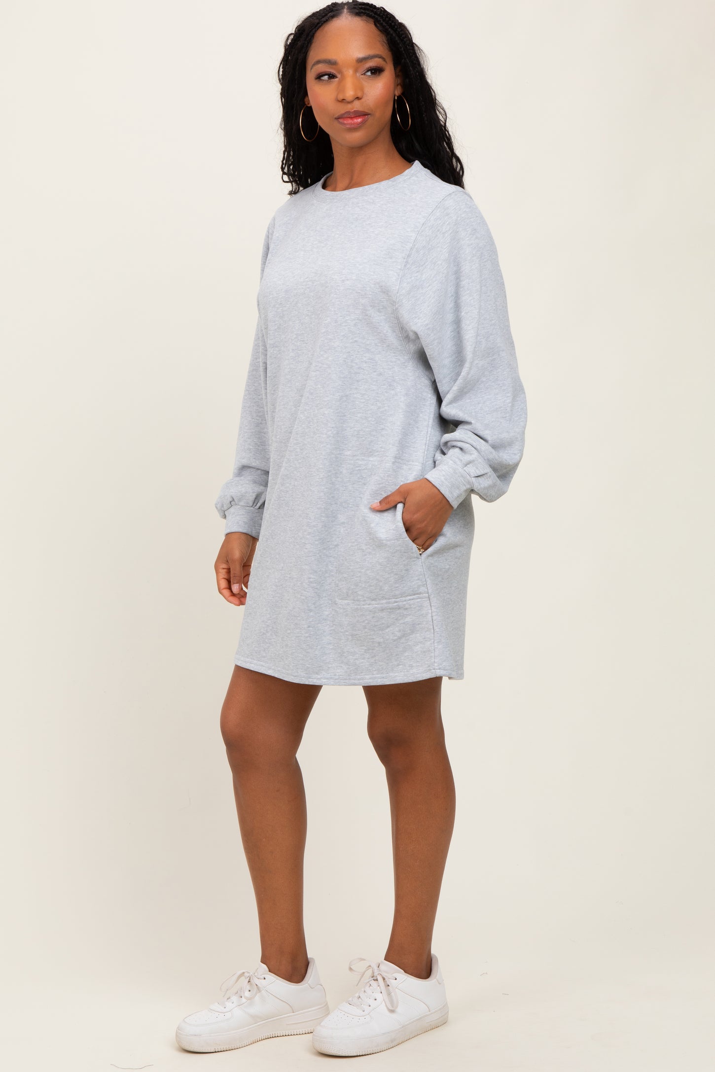Heather Grey Ultra Soft Sweatshirt Dress