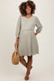 Sage Knit Ruffle Trim Maternity Dress