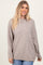 Taupe Oversized Crewneck Melange Knit Sweater