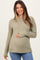 Light Olive Long Sleeve Raised Seam Maternity Sweater