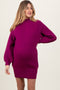 Magenta Mock Neck Maternity Sweater Mini Dress