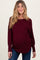 Burgundy Premium Basic Cuffed Loose Fit Maternity Top